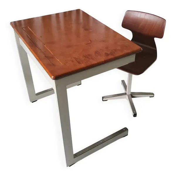 Ensemble bureau et sa chaise années 60