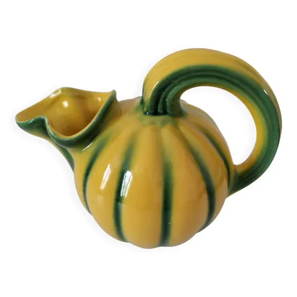 Pichet melon en barbotine jaune et vert