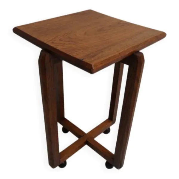 Table d'appoint en chêne de l'école d'Amsterdam Art Déco