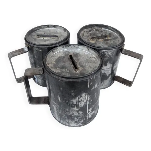 Lot 3 urnes de collecte Charité vintage Tirelire Boîte Art Populaire