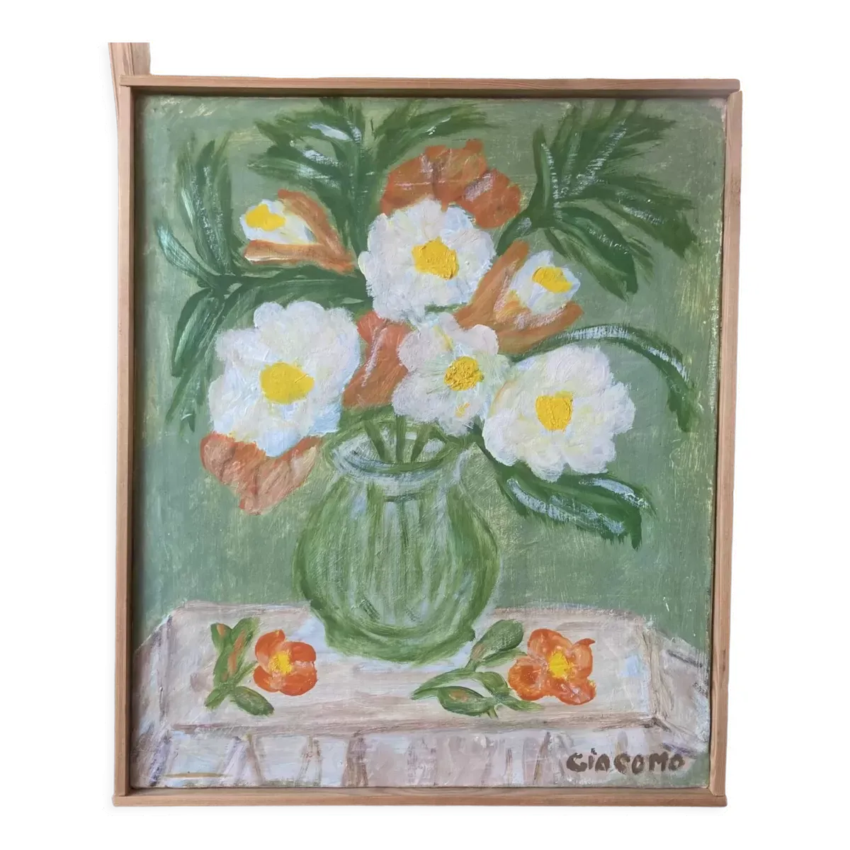 Bouquet de fleurs peint par un dénommé Giacomo