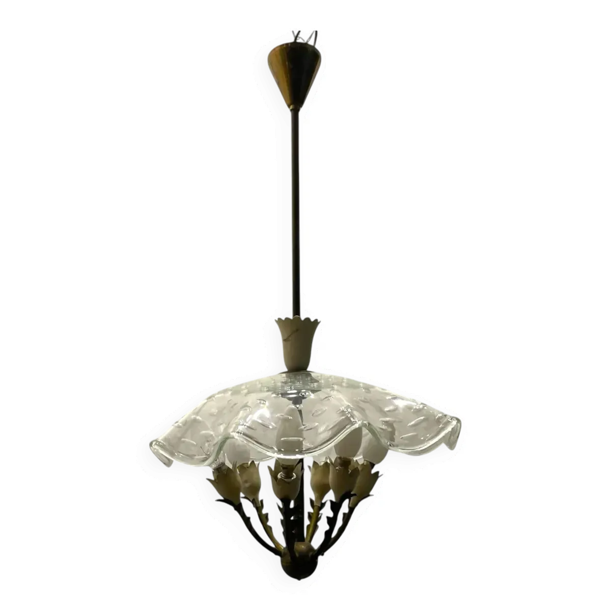 Suspension en verre de Murano des années 1950