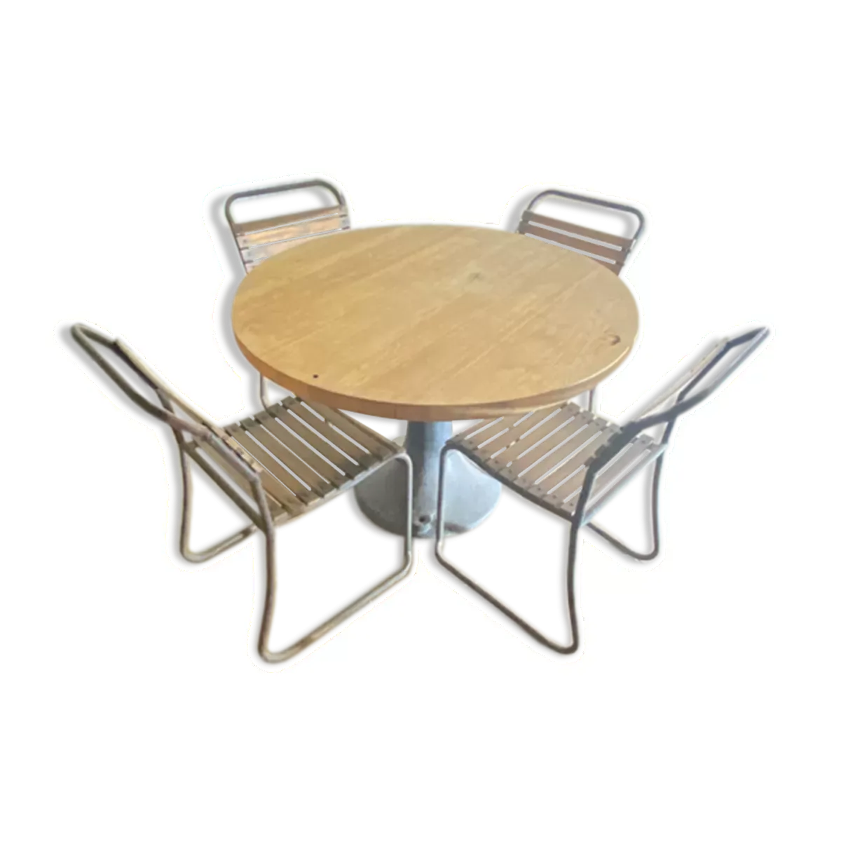table en chêne et de 5 chaises en bois