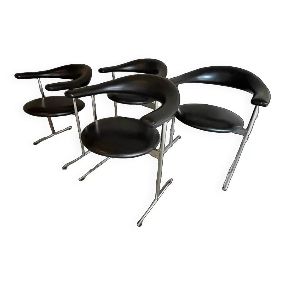 Set de 4 chaises ''Airport Model 037'' par Geoffrey Harcourt pour Hans Kaufeld, 1960s