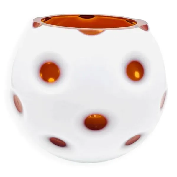 Vase Monumental IVV Italy – Art Glass Opalin & Ambre – 4,2kg – 24cm