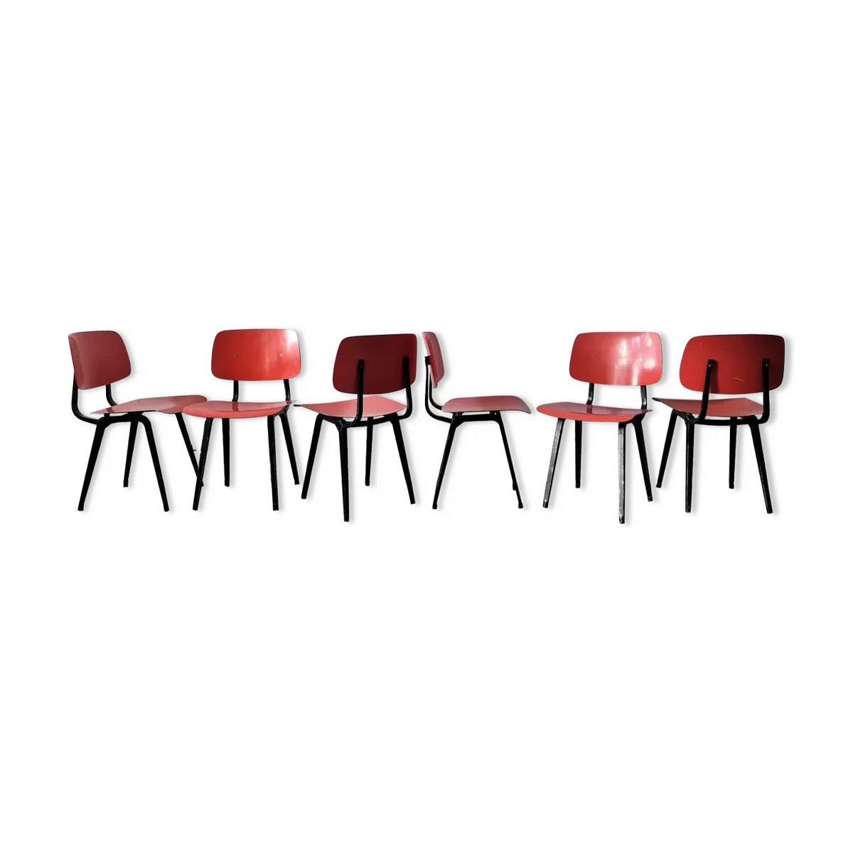 6 chaises Revolt par Friso Kramer pour Ahrend De Cirkel, Pays-Bas, 1956