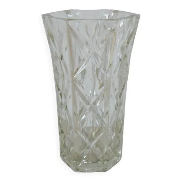 Vase hexagonal motifs géométrique style art déco, 1950