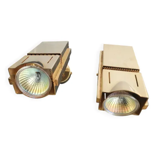 Paire de spots appliques murales loft space age années 70