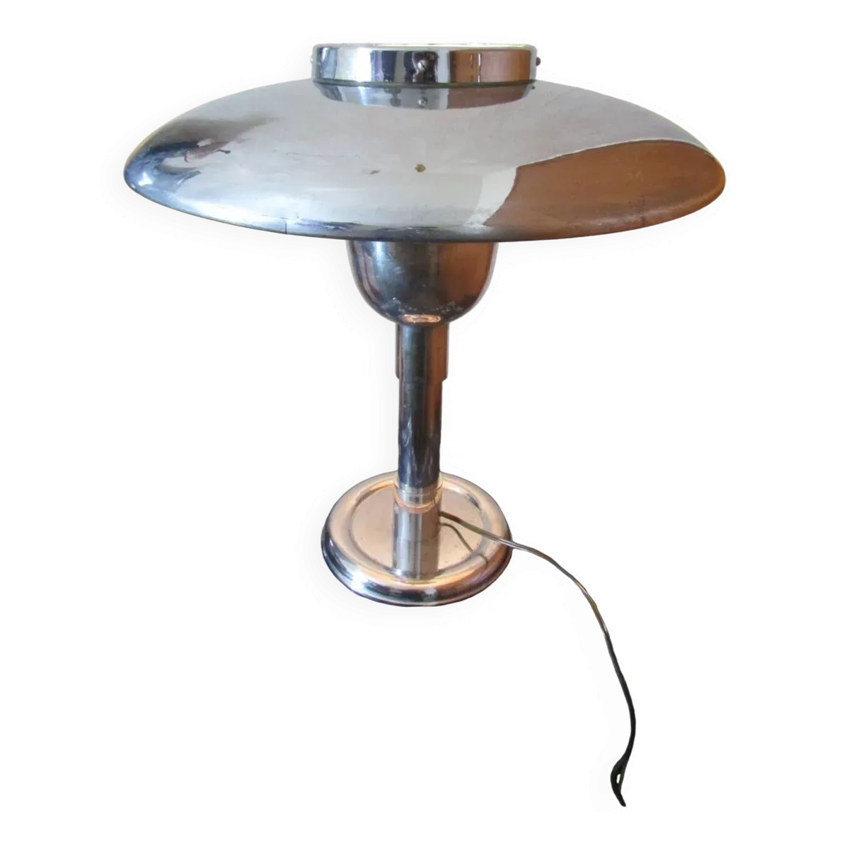 Lampe champignon vintage chromée, style industriel