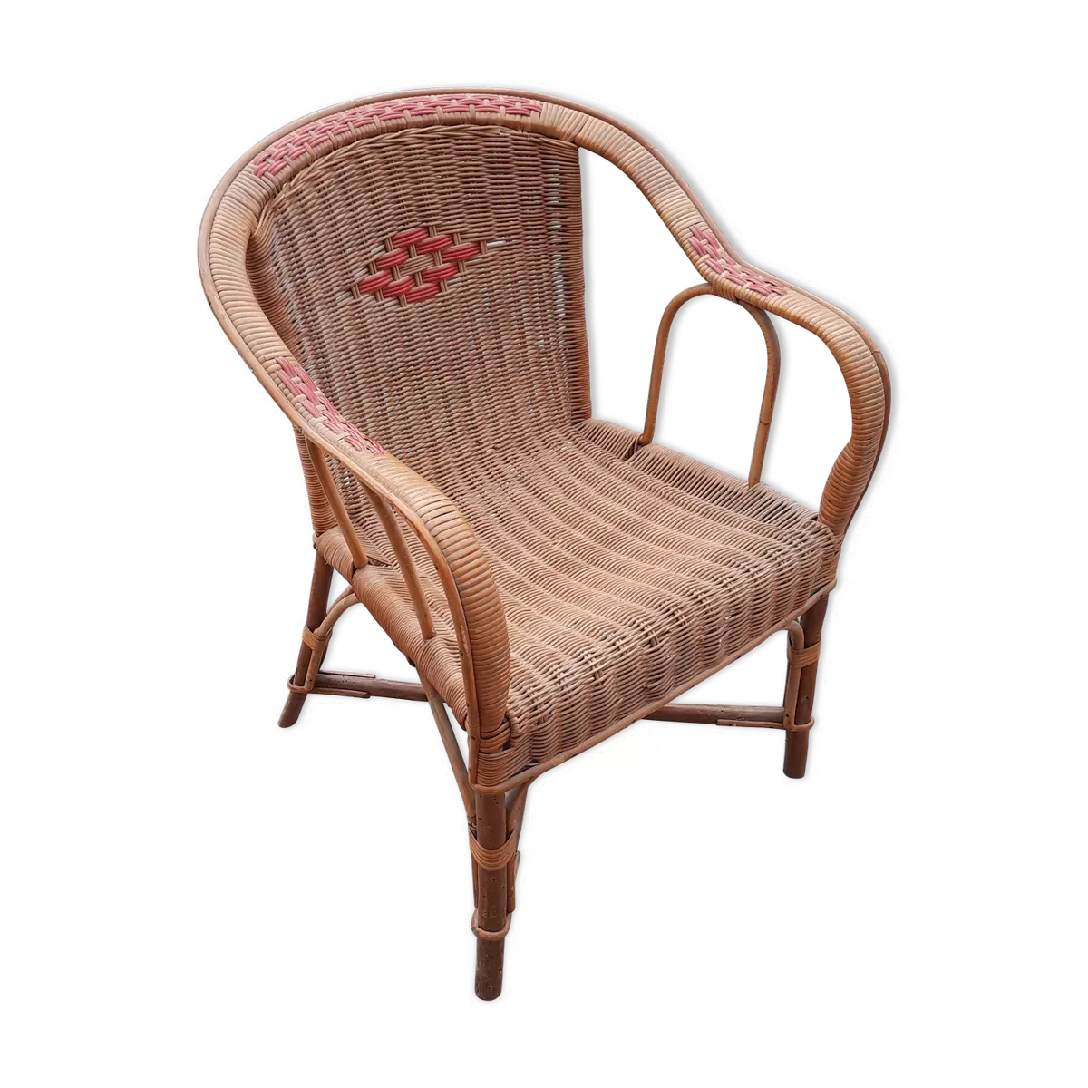 Fauteuil en rotin vintage