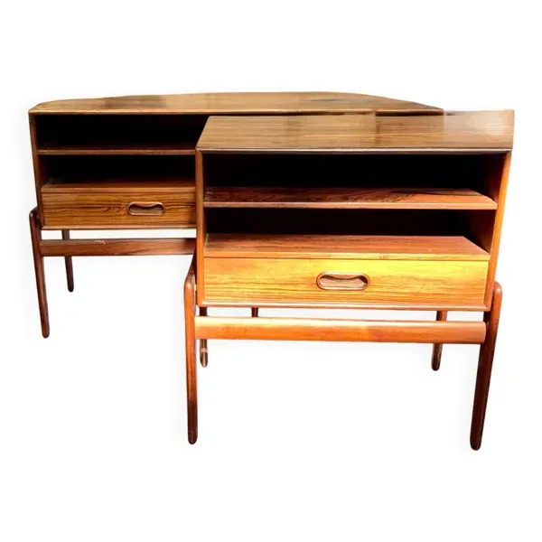 Paire de chevet en teck Danois par Arne Vodder