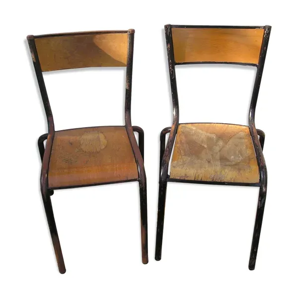 Paire de chaises d'école Mullca