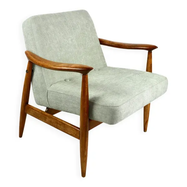 Fauteuil vintage GFM 300-202 design J.Kedziorek Loft années 70 vintage vert clair