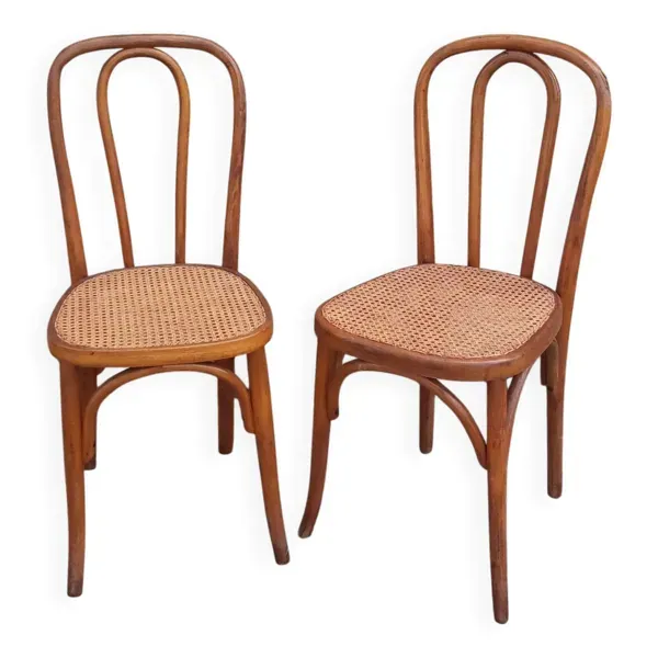 Paire de chaises Fischel cannées, circa 1900