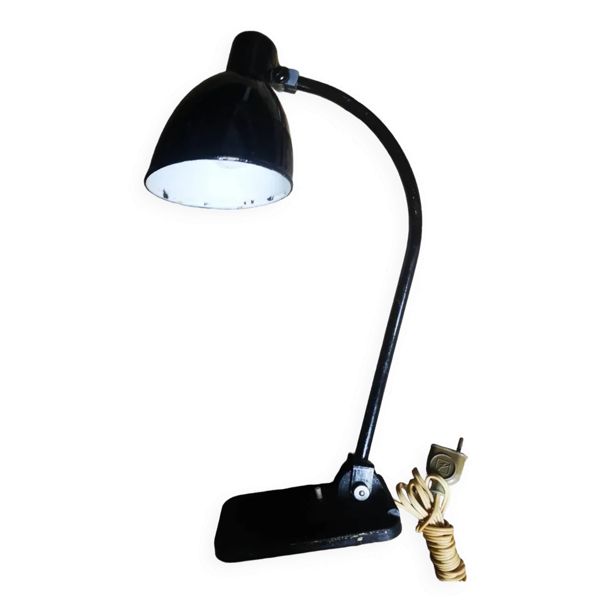 Lampe moderniste en tôle laquée noir