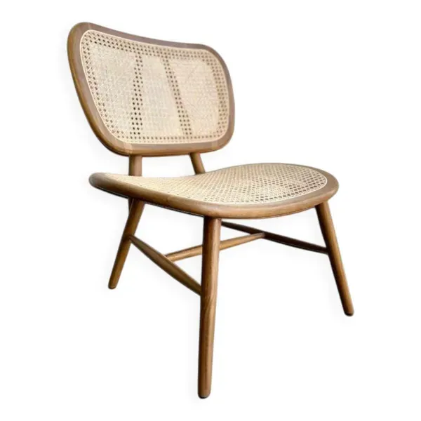 Chauffeuse en bois et cannage