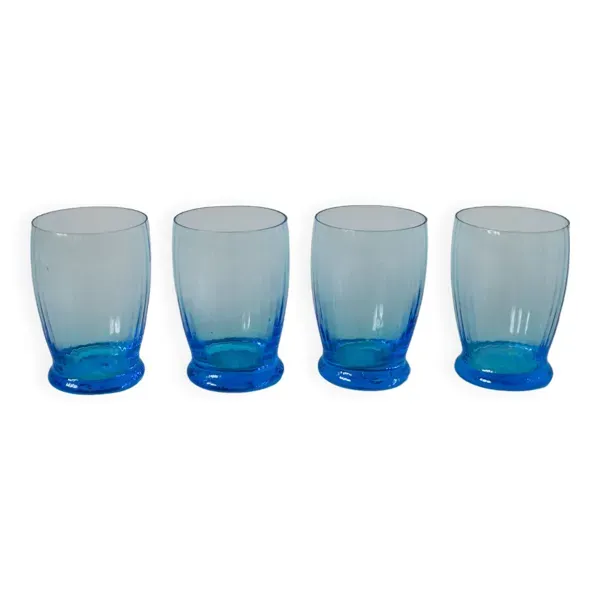 lot de 4 verres à eau turquoise art déco 1930
