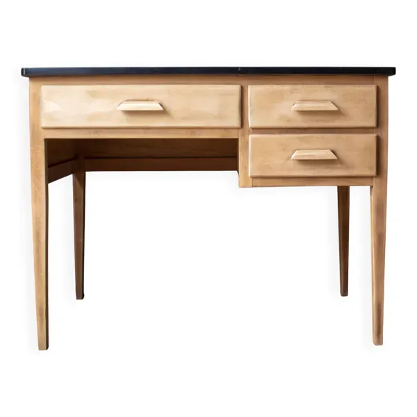 bureau ancien bois clair scandinave