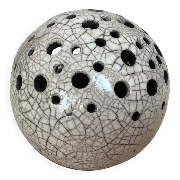 Pique fleurs photophore raku Sylvie Souton Chany