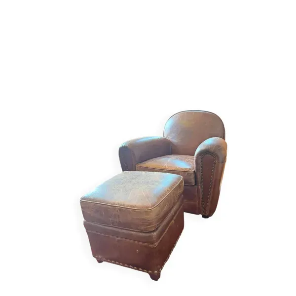 Fauteuil club +repose pied