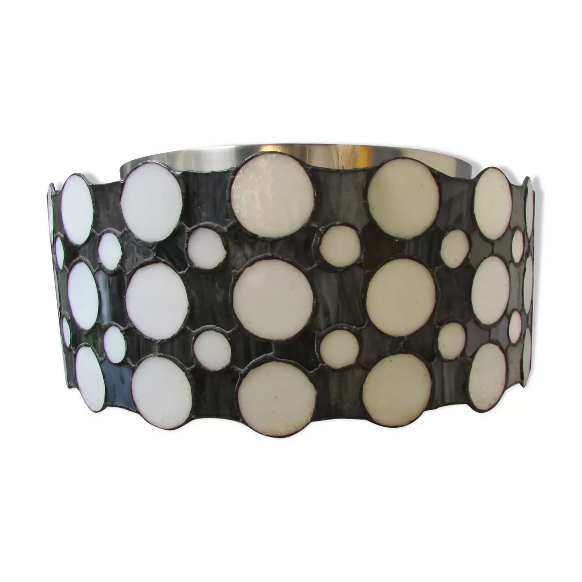 Suspension vitrail  noir et blanc