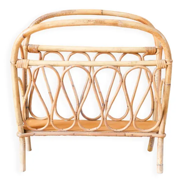 Porte-revue en bambou / rotin, 1960