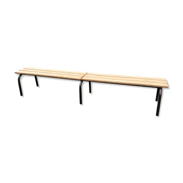 Banc d'école Mullca vintage piétement tubulaire