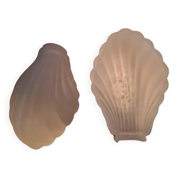 Paire de globe d'appliques murales de style art déco en verre dépoli france 1930