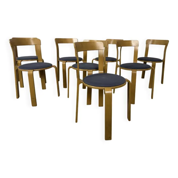 8 chaises Bruno Rey – Dietiker – Modèle 3300 – Design suisse