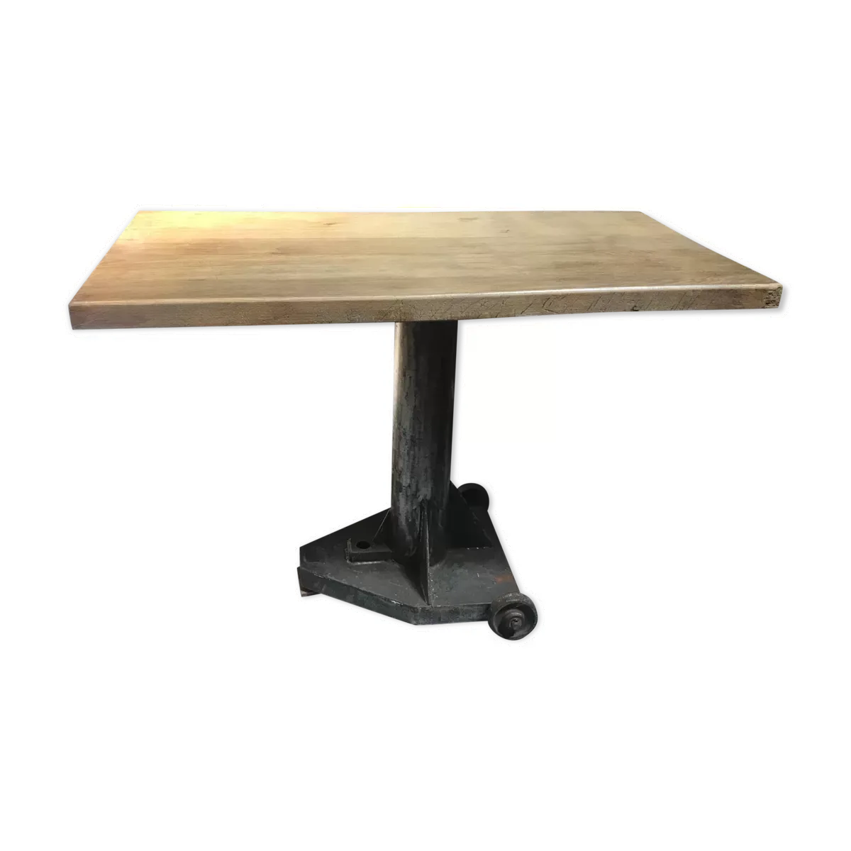 Console industrielle chene et acier