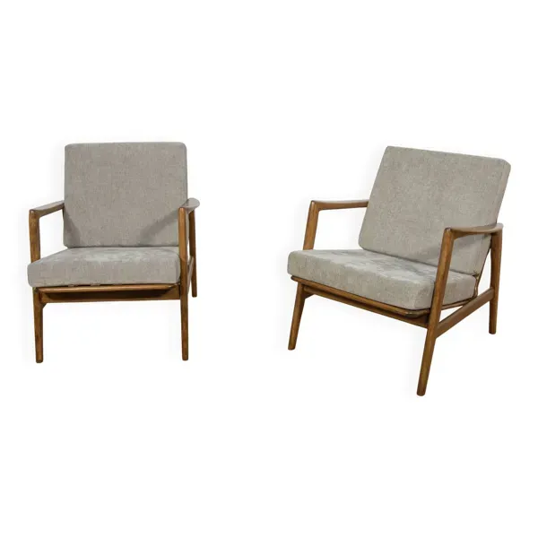 Fauteuils modèle 300-139 du milieu du siècle de l'usine Swarzędzka, Pologne, années 1960.