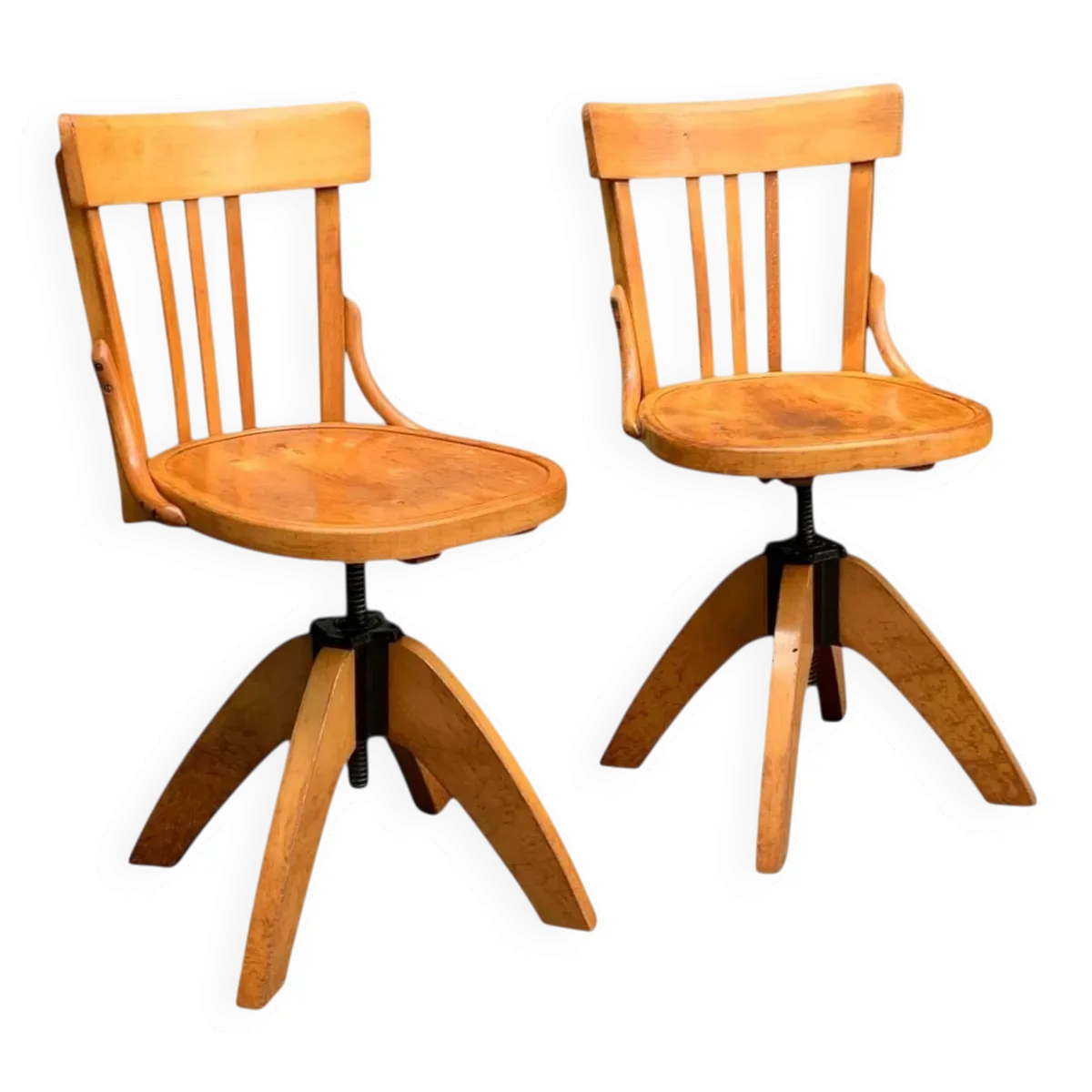 Paire de chaises à vis tournante Baumann 1960