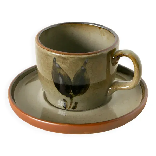 Grand déjeuner en grès vernissé, Beige Gris, 1970