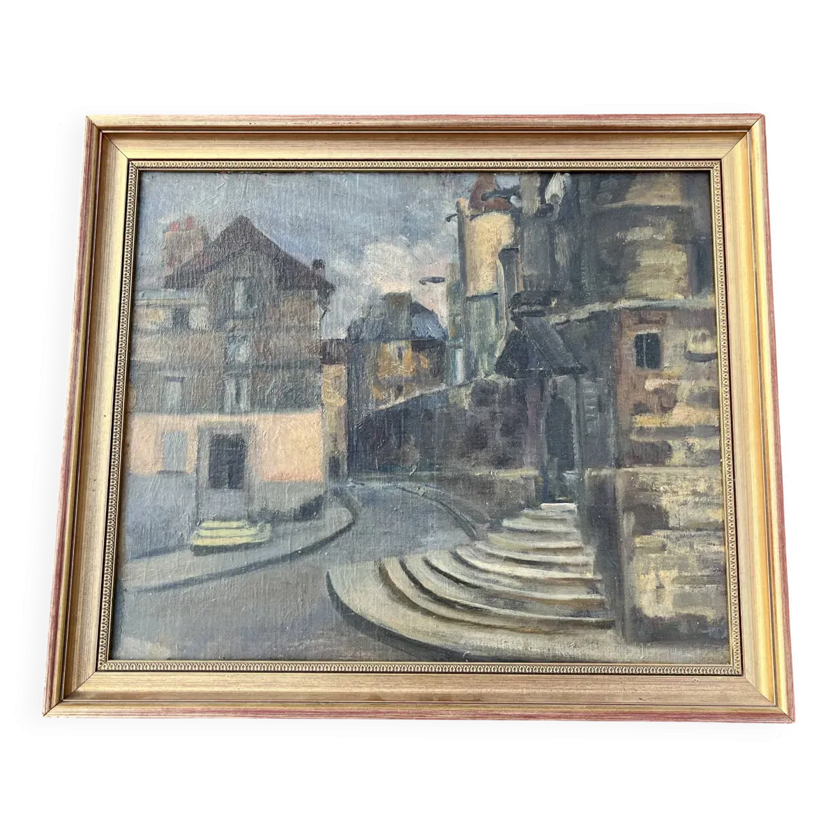 Tableau Scène urbaine, post-impressionniste 1930-50