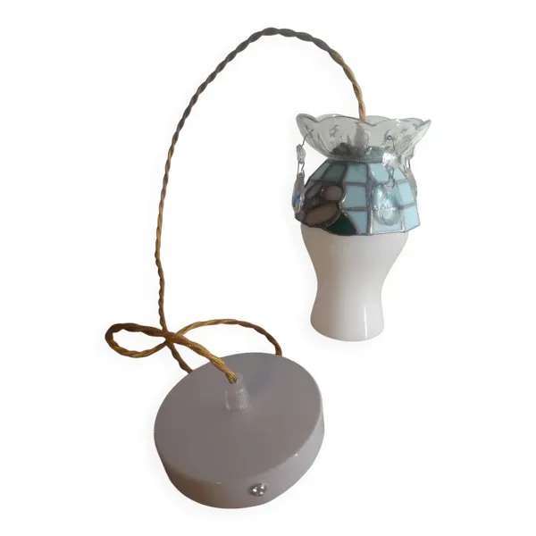 Opaline couronnée vitrail et pampilles