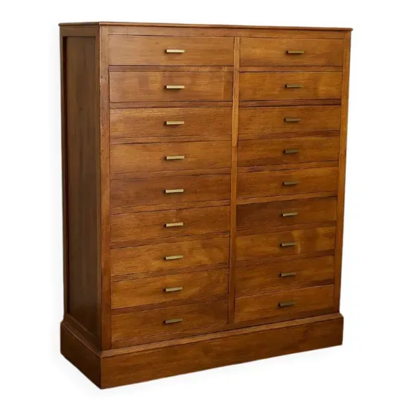 Ancien meuble de métier à tiroirs en chêne massif époque XIXème