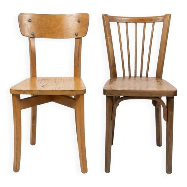 Duo de Chaises Vintage dont une Baumann Authentique – ''Dans leur jus