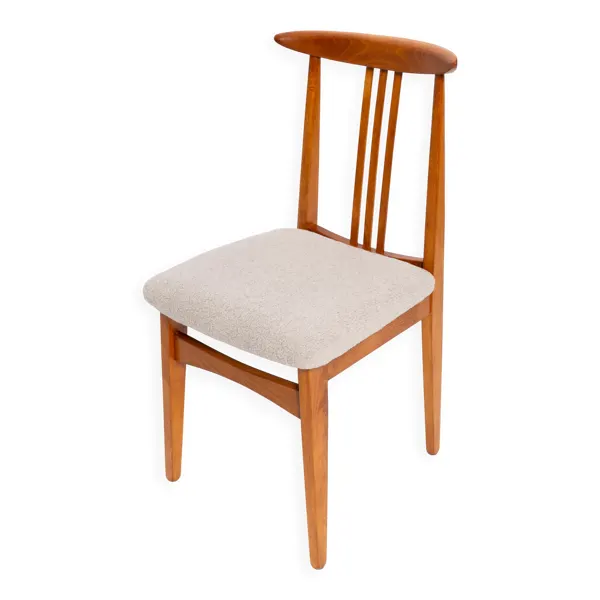 Chaise en hêtre bouclé mi-siècle, design de M. Zielinski, Europe, 1960s
