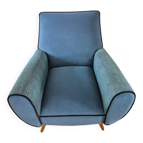 Fauteuil club bleu canard