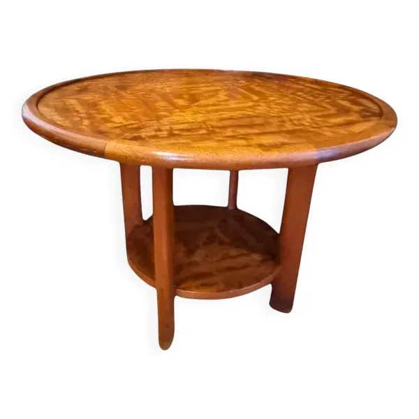 Grande table basse ronde Majorelle Nancy, double plateau (90 cm)