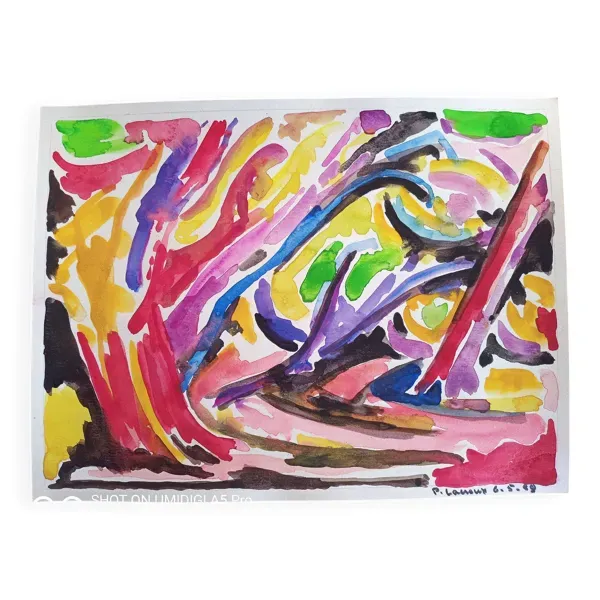 Pierre Lacroux (1909- 1993) Gouache sur papier 24 x 32 cm - de 1989 - (318)