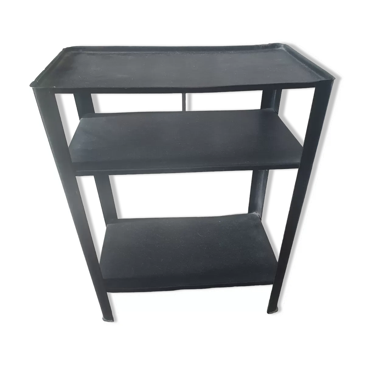 Desserte en métal noir vintage