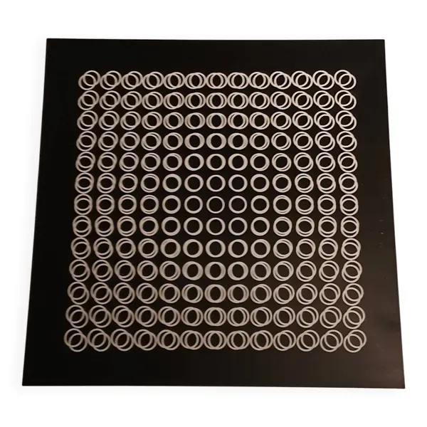 Sérigraphie Vasarely - ''Cinétique Profonde'' - Illusion 3D & Noir et Bl