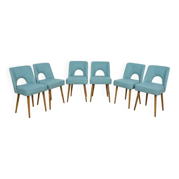 Chaises Shell de l'usine de meubles de Bydgoszcz, années 1960, Pologne, ensemble de 6.
