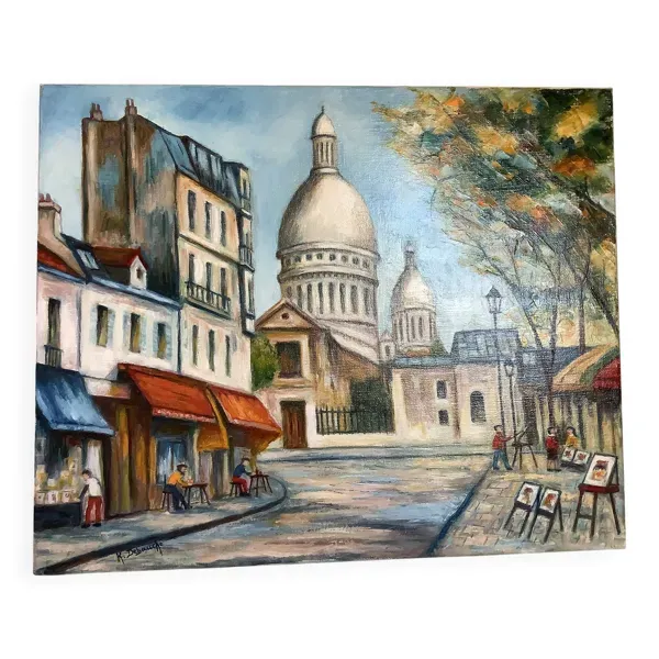 Tableau vue de Paris huile sur toile signée