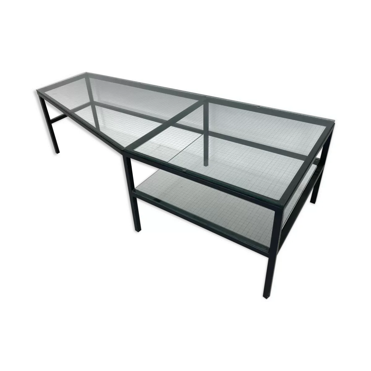 Table d'appoint en acier et verre de Bas van Pelt pour Janni van Pelt 1960