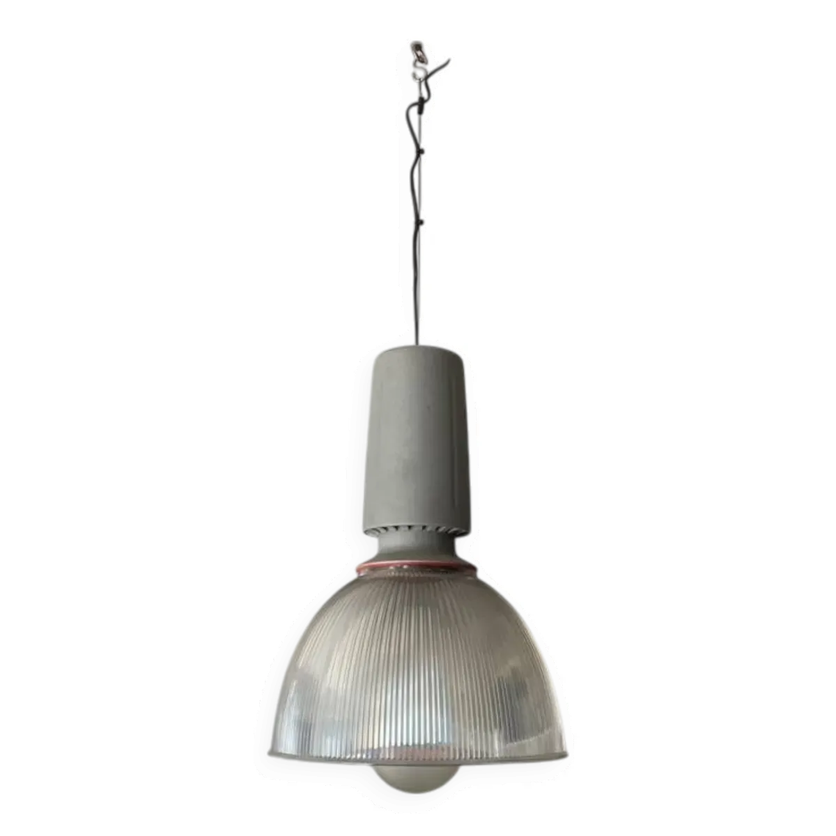 Suspension industrielle corps aluminium diffuseur méthacrylate vintage 70