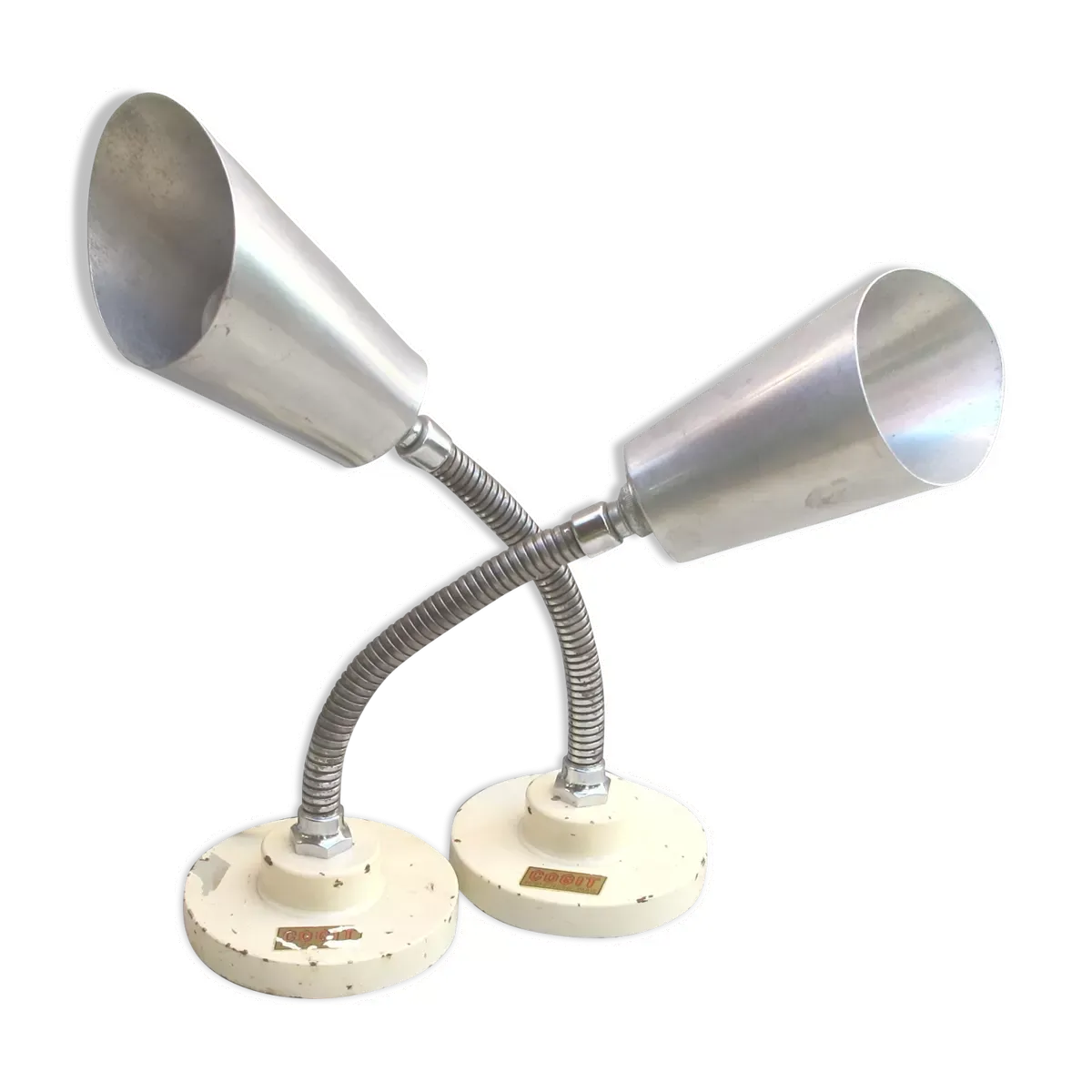 Cogit paire de 2 lampes vintage, atelier, loft, labo, années 1950/60