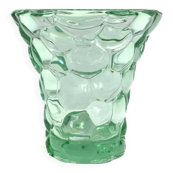 Vase art déco Pierre d'Avesn nid d'abeille vert