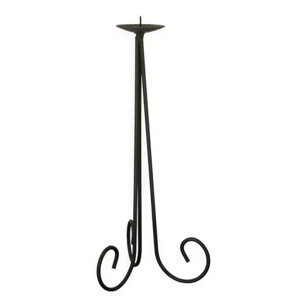 Chandelier tripode en fer Noir, Brutaliste, 1970 - 34 cm